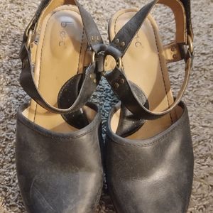 Black b.o.c wedge strap shoes. GUC